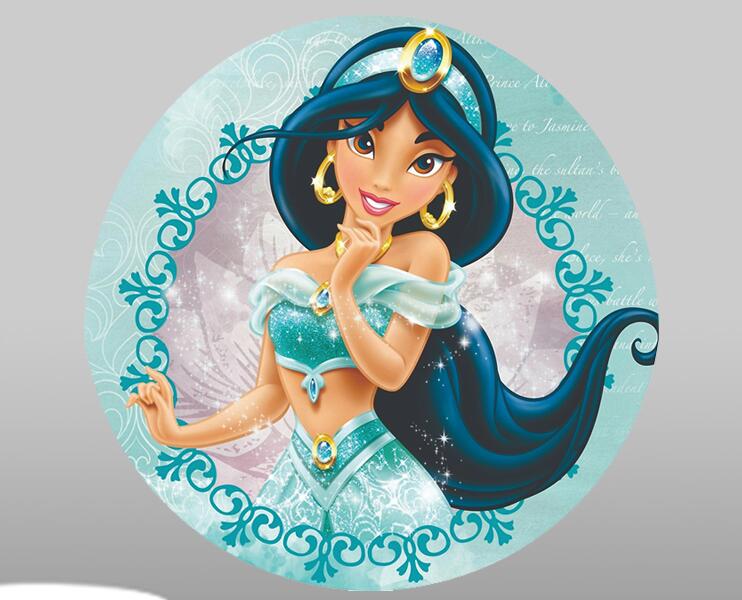 Disney Jasmine Princess Theme birthday party decoration round circle backdrop cover plinth cylinder pedestal cloth cover