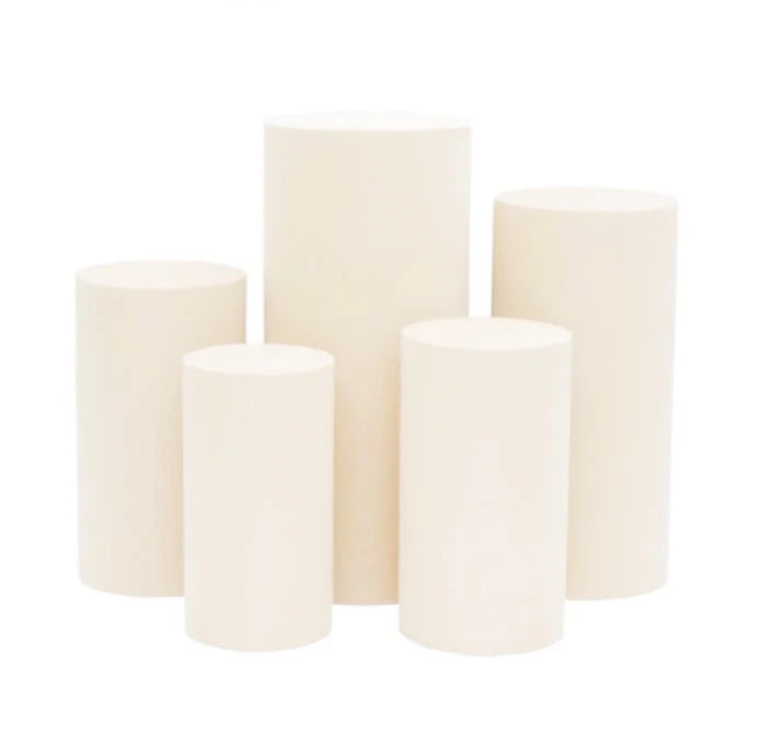 5PS Stretch Fabric Cylinder Cover Set for Pedestal Plinths Pink White Black Elastic Photography Background Covers